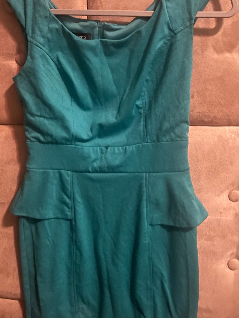 A. Byer Teal Cap-Sleeve Peplum Midi Dress